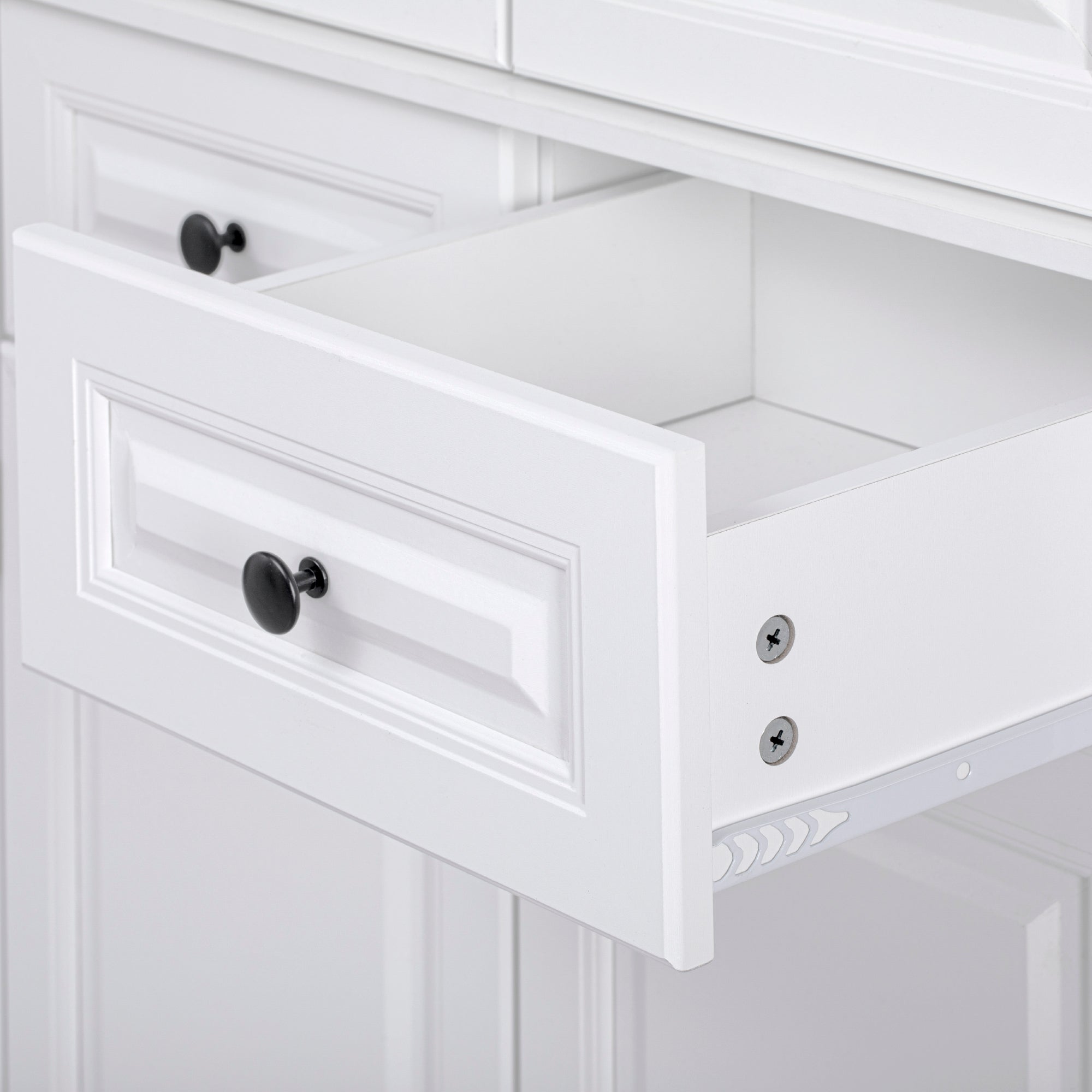 K&K 71' Tall Kitchen Pantry Cabinet with 3 Pull Out Cabinet Organizers, Farmhouse Embossed Texture Storage Cabinet with 6 Door Shelves, 2 Drawers, Freestanding Cupboard for Kitchen, Dining Room White - Grand Goldman Shop