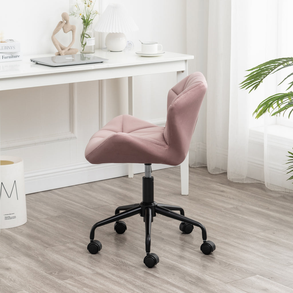 Eldon Diamond Tufted Adjustable Swivel Office Chair, Mauve | Premium Home Decor - Grand Goldman