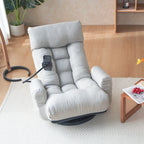 Adjustable Greay Swivel Lounge Chair with 360-Degree Rotating Seat and Headrest Support, Leisure Chair Deck Chair - Game Chair for Living Room - Grand Goldman Shop