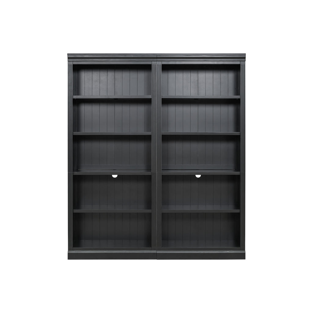 83' Tall Wood Bookcase Suite with light strip ,5-Tier Home Decor Bookcase Suite with Adjustable Shelves,Storage Organizer,Fre