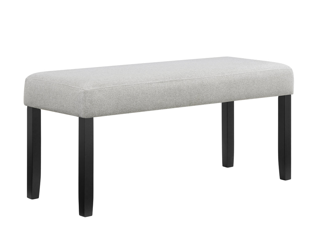 1pc Light Gray Upholstered Bench Soft Neutral Tone Dark Finish Legs Wooden Dining Room Furniture - Grand Goldman Shop