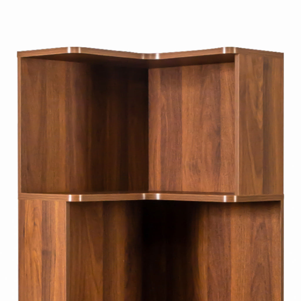 Corner Book Shelf - 5 Tier Corner Bookshelf  Bookcase with Baffle, Freestanding L Shaped Display Shelf Stand with led lights for Home Office, Living Room, Bedroom, Kitchen - Grand Goldman Shop