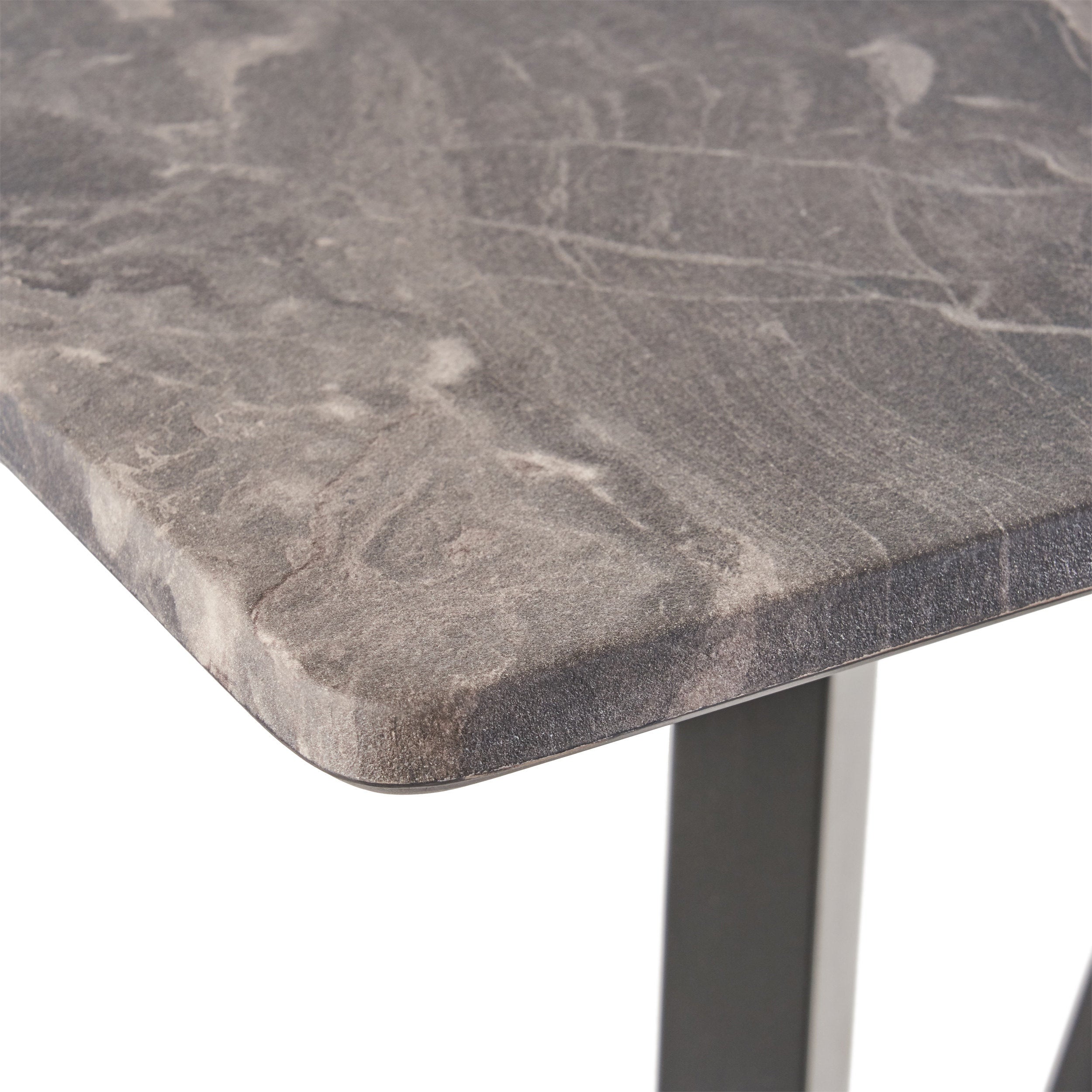 Modern Bar Height 42' Dining Table, Rubberwood Legs and Laminate Table Top, Paladina Marble Finish, Black - Grand Goldman Shop