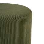 Upholstered Round Ottoman,Olive Green,Corduroy - Grand Goldman Shop