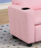 Carisa 23'W Pink PU Leather Kids Recliner Chair with Cupholder - Grand Goldman