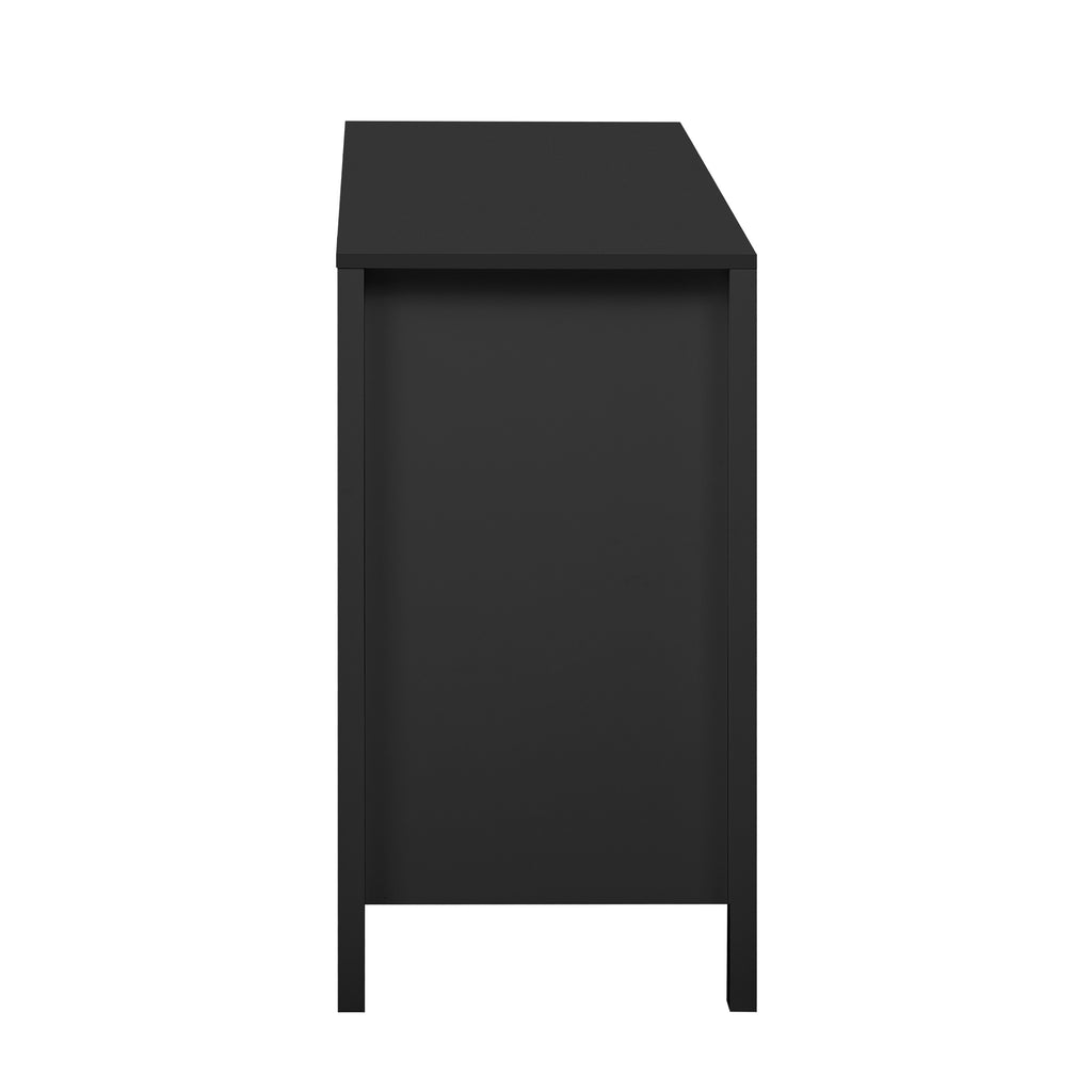 U_STYLE Sideboard with Wave Design - 3 Adjustable Shelves, 3 Drawers & Soft-Close Doors, Storage Console Table with Metal Handles, Suitable for Study, Hallway and Living Room, 3 Colors - Grand Goldman Shop