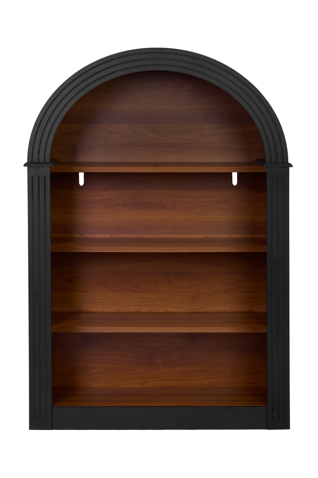 Bookcase, 4-Shelf Tall Bookshelf, 45.66' Wood Open Display Floor Arched Bookcase, Large Storage Organizer for Library, Bedroom, and Living Room (Black) - Grand Goldman Shop