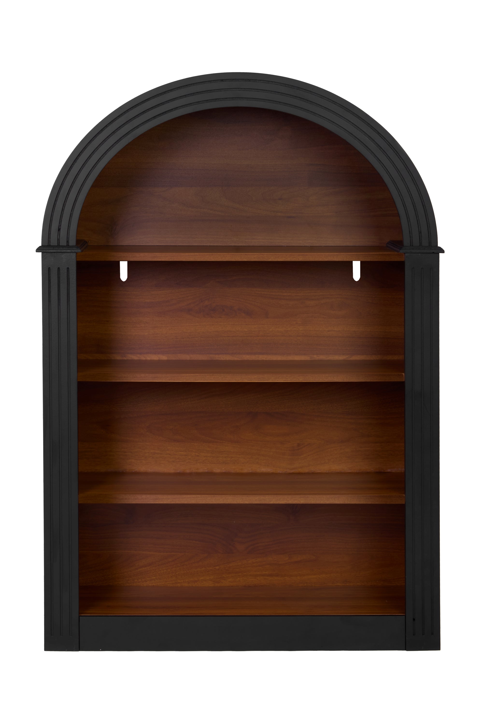 Bookcase, 4-Shelf Tall Bookshelf, 45.66' Wood Open Display Floor Arched Bookcase, Large Storage Organizer for Library, Bedroom, and Living Room (Black) - Grand Goldman Shop