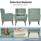 Modern Accent Chair,Teddy Fabric Living Room Chairs Comfy Reading Chair,Mid Century Accent Chair, Lounge Arm Chairs Armchair for Living Room Bedroom (Light Green) - Grand Goldman Shop