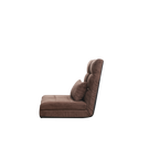 Modern Triple Fold-Down Brown Metal Frame Sofa Bed with 5 Reclining Positions and Pillow – Adjustable Upholstered Floor Couch for Gaming or Guest Room - Grand Goldman Shop